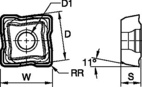 DRILLING INSERT FOR PERIPHERY POCKET