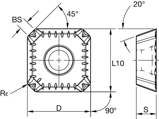 Inserts for KSSM 45° • SEKT-GP2 FOR GENERAL PURPOSE