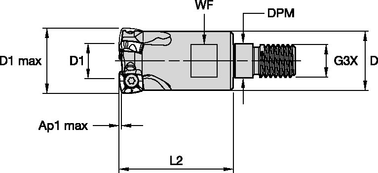 VXF-07 D16 Z2 SCREW-ON END MILL