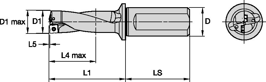 TCF BODY D=2.250IN 2XD SL SHANK 1.50IN