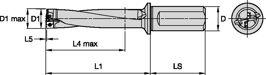 TCF BODY D=1.500IN 4XD SL SHANK 1.50IN