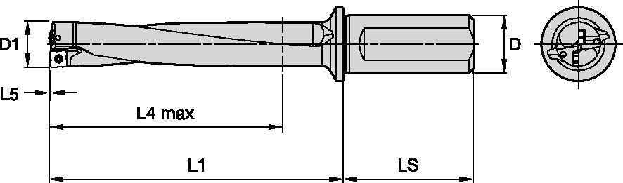 TCF BODY D=62MM 5XD SL SHANK 40MM