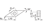 Turning insert Uncoated: Fini~