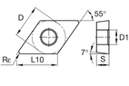 Turning insert CVD: Wiper Uni~