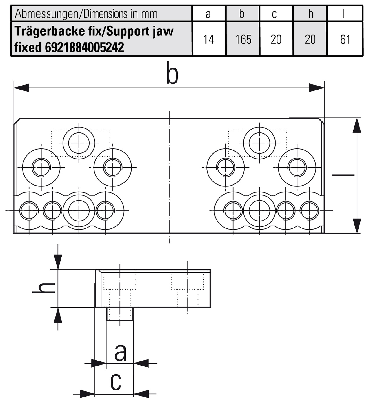 Support jaws for universal gripper set fixed