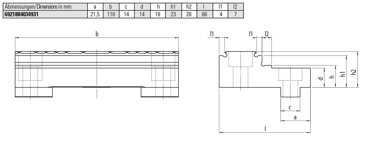 Gripper jaw with integrated gripper row