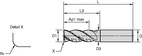 ENDMILL Series 4XNE 16X16X32X48X92 R0.5