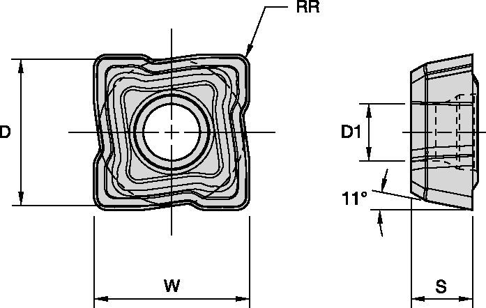 DRILLING INSERT FOR PERIPHERY POCKET