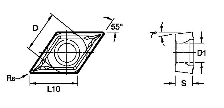 KenSwiss™ • Cermet Insert • Positive • DCMT-MPS • Medium Machining