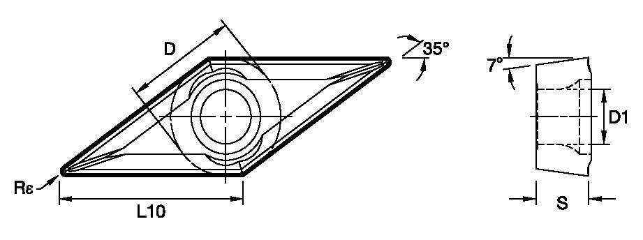 KenSwiss™ • Cermet Insert • Positive • VCMT-MPS • Medium Machining