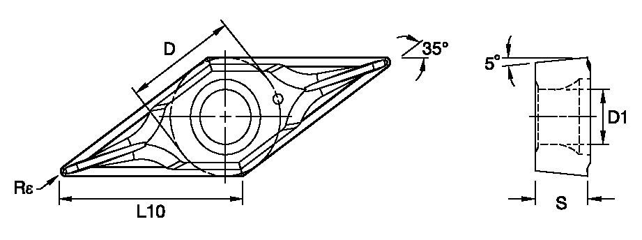 KenSwiss™ • Cermet Insert • Positive • VBMT-FPS • Finish Machining