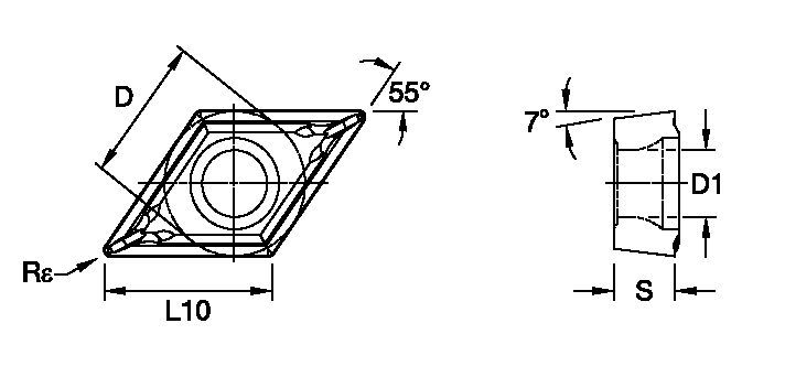 KenSwiss™ • Cermet Insert • Positive • DCMT-FPS • Finish Machining