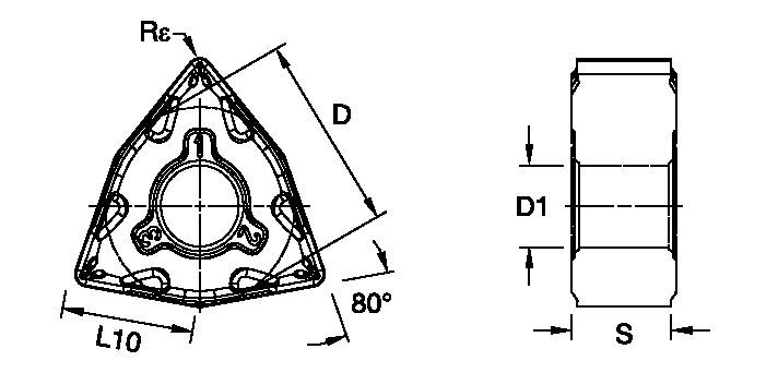 KenSwiss™ • Cermet Insert • Negative • WNMG-FPS • Finish Machining