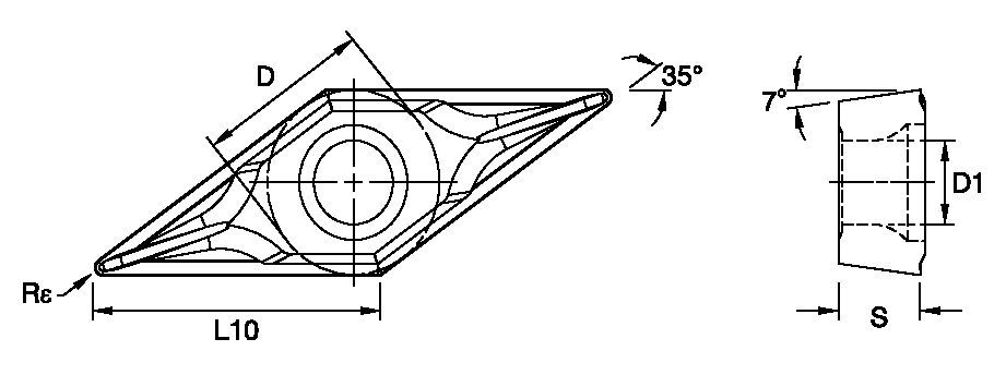 KenSwiss™ • Cermet Insert • Positive • VCMT-FPS • Finish Machining