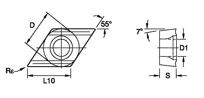 KenSwiss™ • Carbide Insert • Positive • Right-handed • DCET-R-PPS • Medium Machining