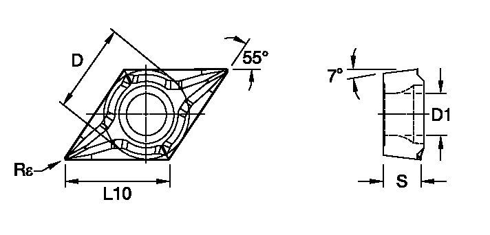 KenSwiss™ • Carbide Insert • Positive • DCGT-FFS • Finish Machining