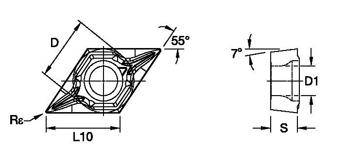 KenSwiss™ • Carbide Insert • Positive • DCGT-LFS • Light Machining