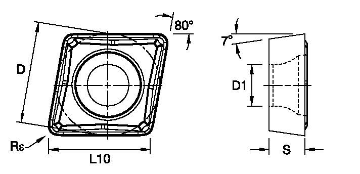 Screw-On • CCMT Insert • Positive • FW