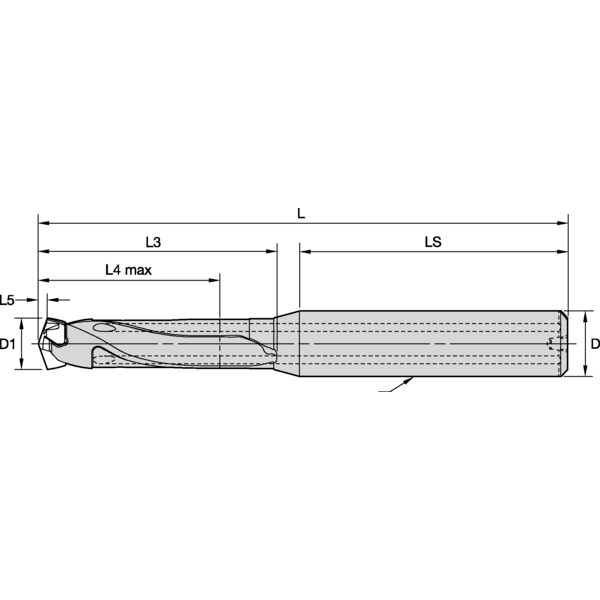 TDM1 DRILL BODY 3XD D=0.906