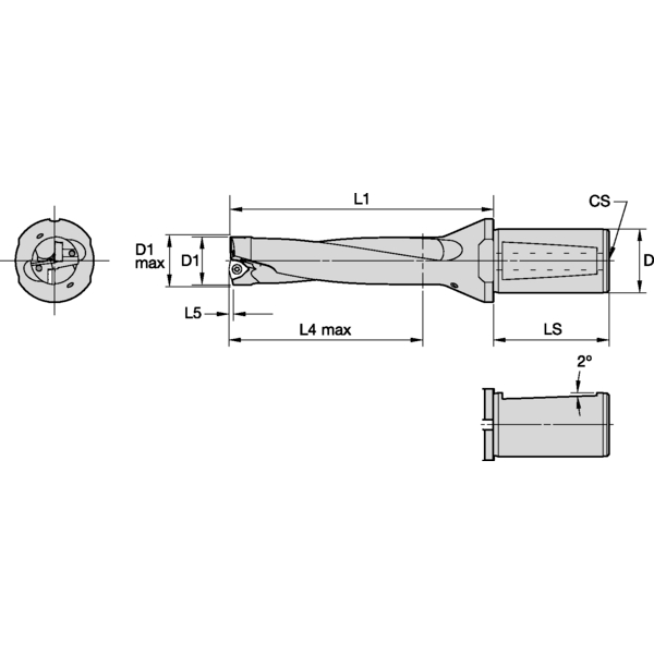 INDEXABLE DRILL DFSP RH DIA=5