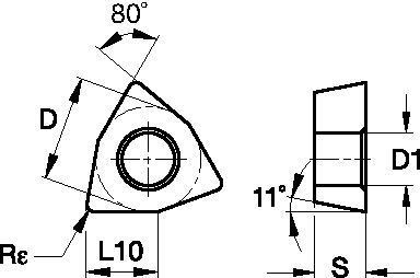 W STYLE TRIGON SCREW ON INSERT