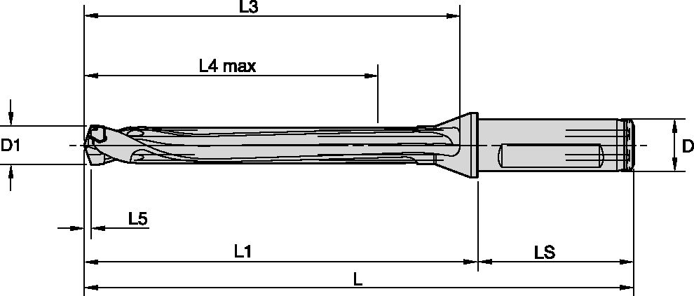 TDM1 SCF DRILL BODY 8XD D=11.50MM