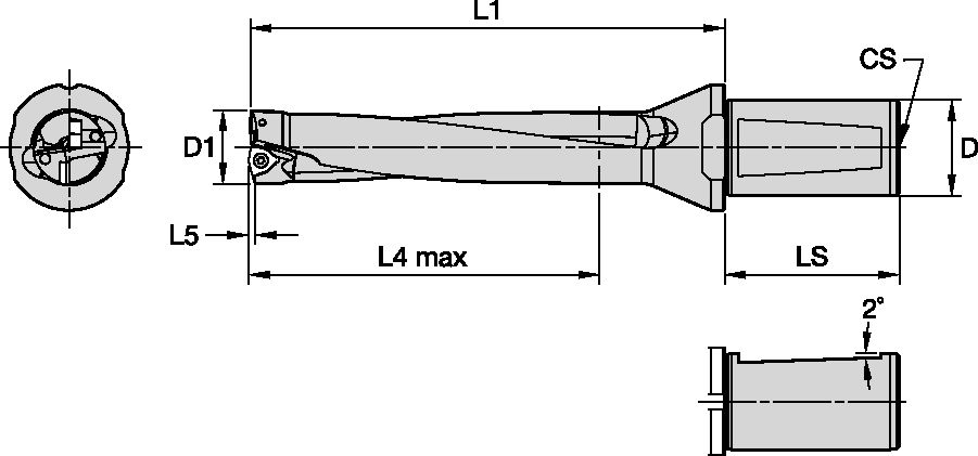 INDEXABLE DRILL DFSP RH DIA=2