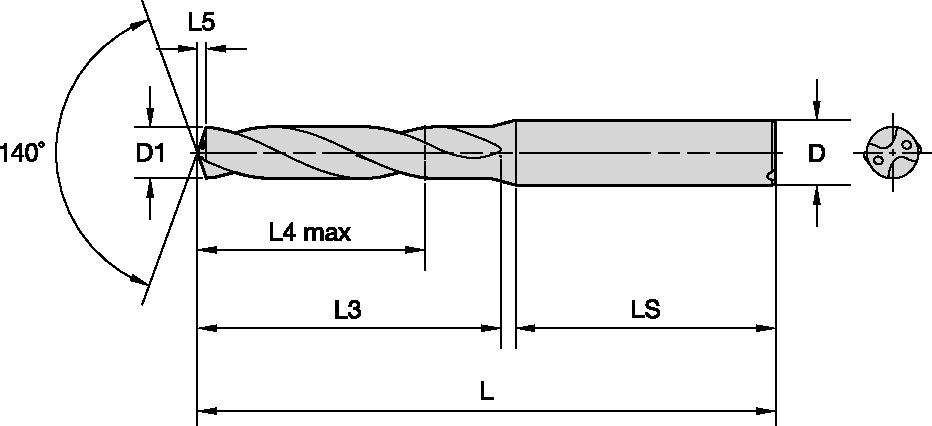 SC DRILL 12,2mm/.4803/ 3xD