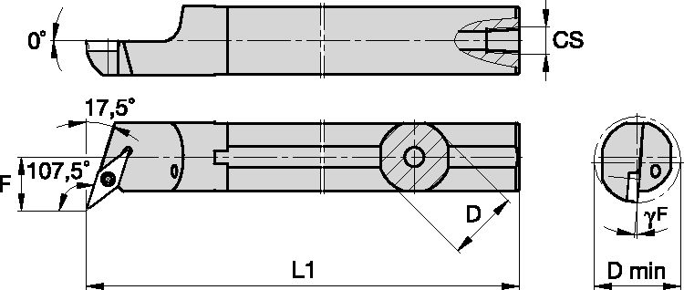 S Clamping Boring Bar D25.0mm