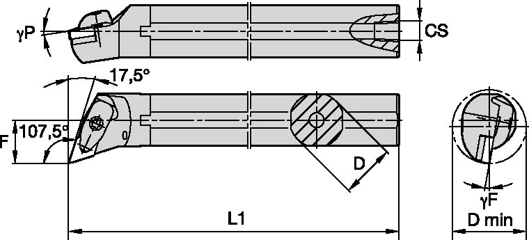 D Clamping Boring Bar D25.0mm