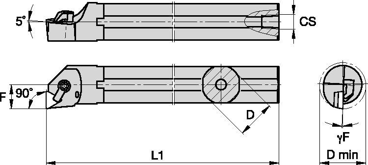 C Clamping Boring Bar D25.0mm