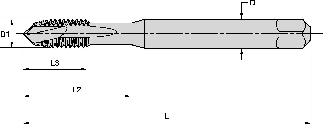 M2 ISO2 (6H) 2F SP B DIN371 H~